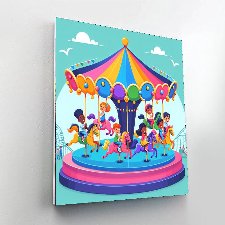 Merry-go-round Delight Painting Number Kit