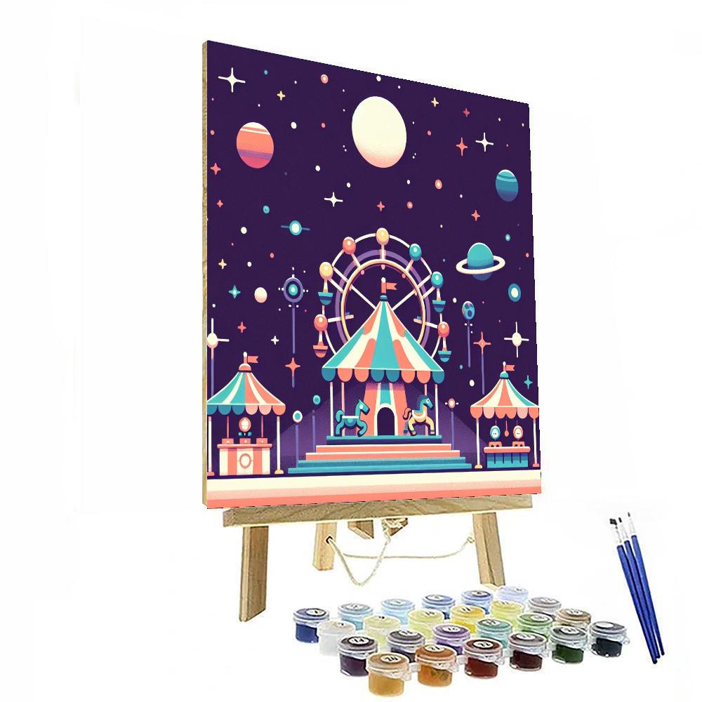 Cosmic Carnival Capers Paint By Numbers Art