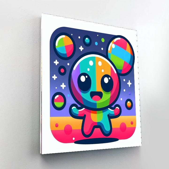 Funky Space Alien DIY Paint By Numbers