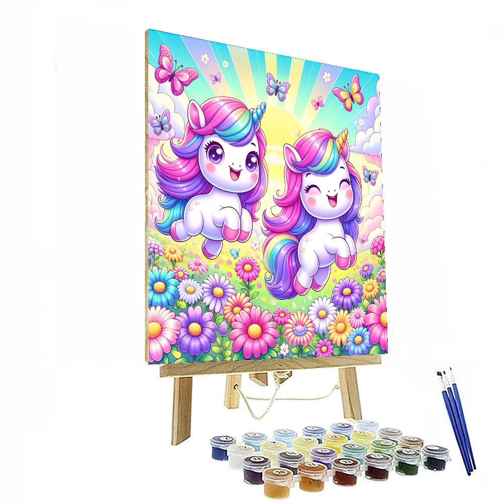 Charming Unicorn Friends Paint By Numbers Art