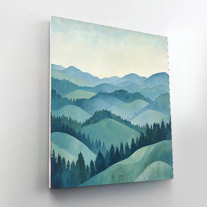 Paul Cézanne Inspired Tranquil Misty Landscapes  Number Painting