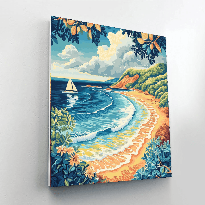 Vintage Travel Poster Style Inspired Retro Ocean Adventure  Paint By Numbers Kits