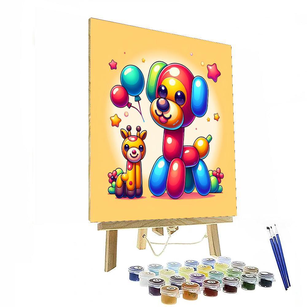 Charming Balloon Animal Number Painting