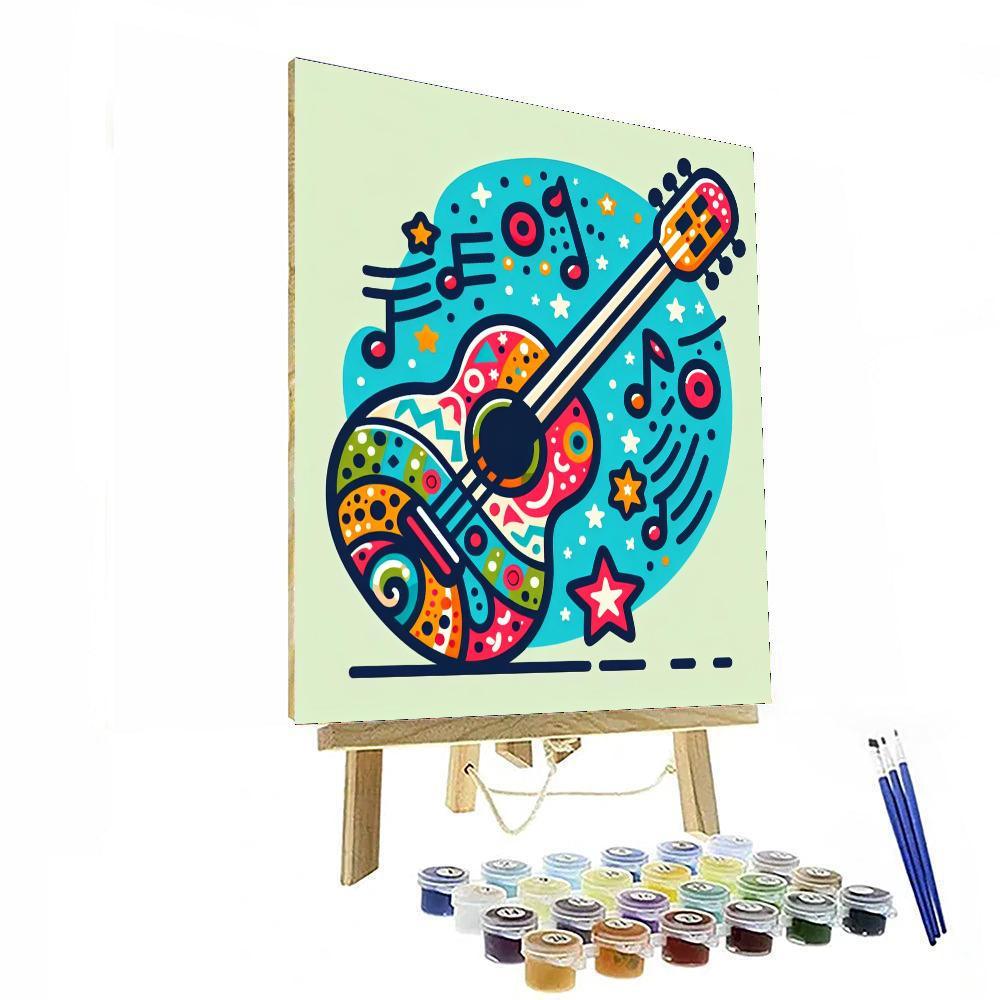 Funky Guitar Painting Number Kit