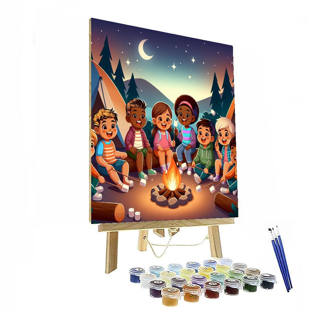 Charming Camping Adventure Number Painting