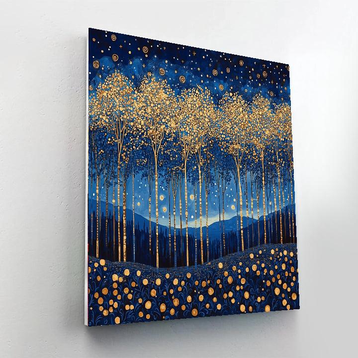 Gustav Klimt Inspired Glistening Night Forest  Paint By Numbers Kits