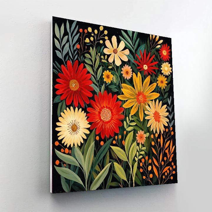 Frida Kahlo Inspired Kahlo's Vibrant Botanical  DIY Paint By Numbers