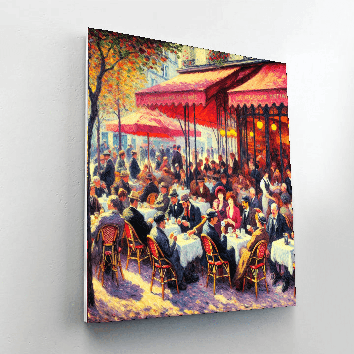 Chic Parisian Cafe Number Painting