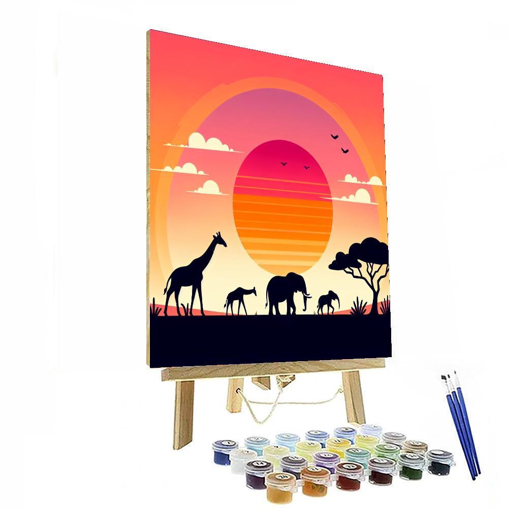 Safari Sunset Safari Paint By Numbers Kits
