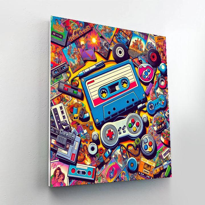 Retro Pop Culture Collage Paint By Numbers Art