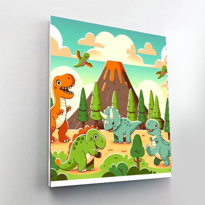 Prehistoric Playground Paint By Numbers Art