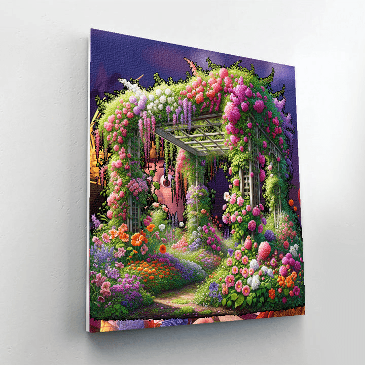 Lovely Garden Trellis Painting Number Kit