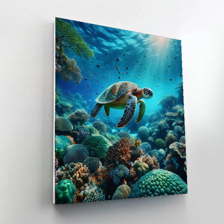 Mystic Sea Turtle Journey Paint By Numbers Art
