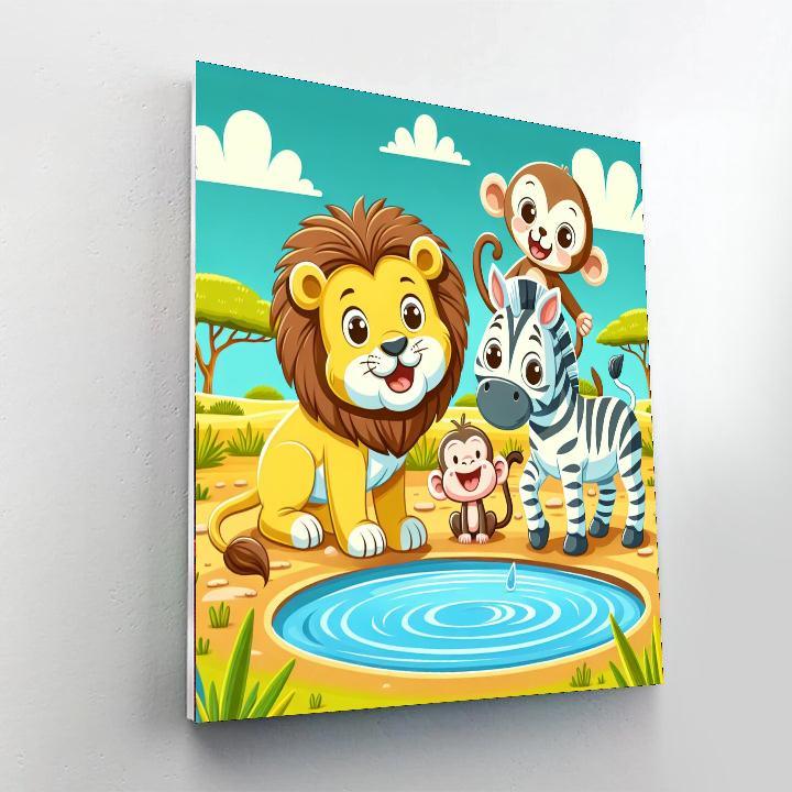 Animal Adventures In The Wild Painting Number Kit