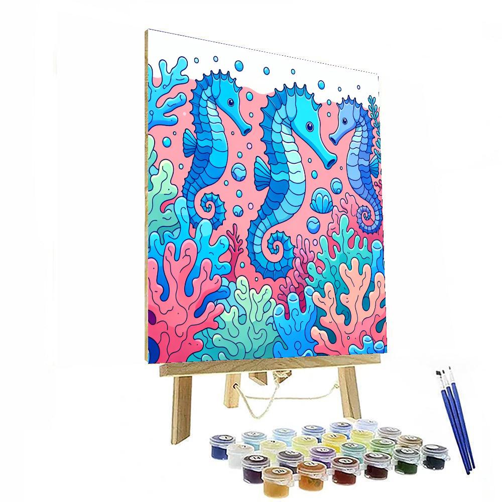 Seahorse Secret Hideaway Paint By Numbers Art