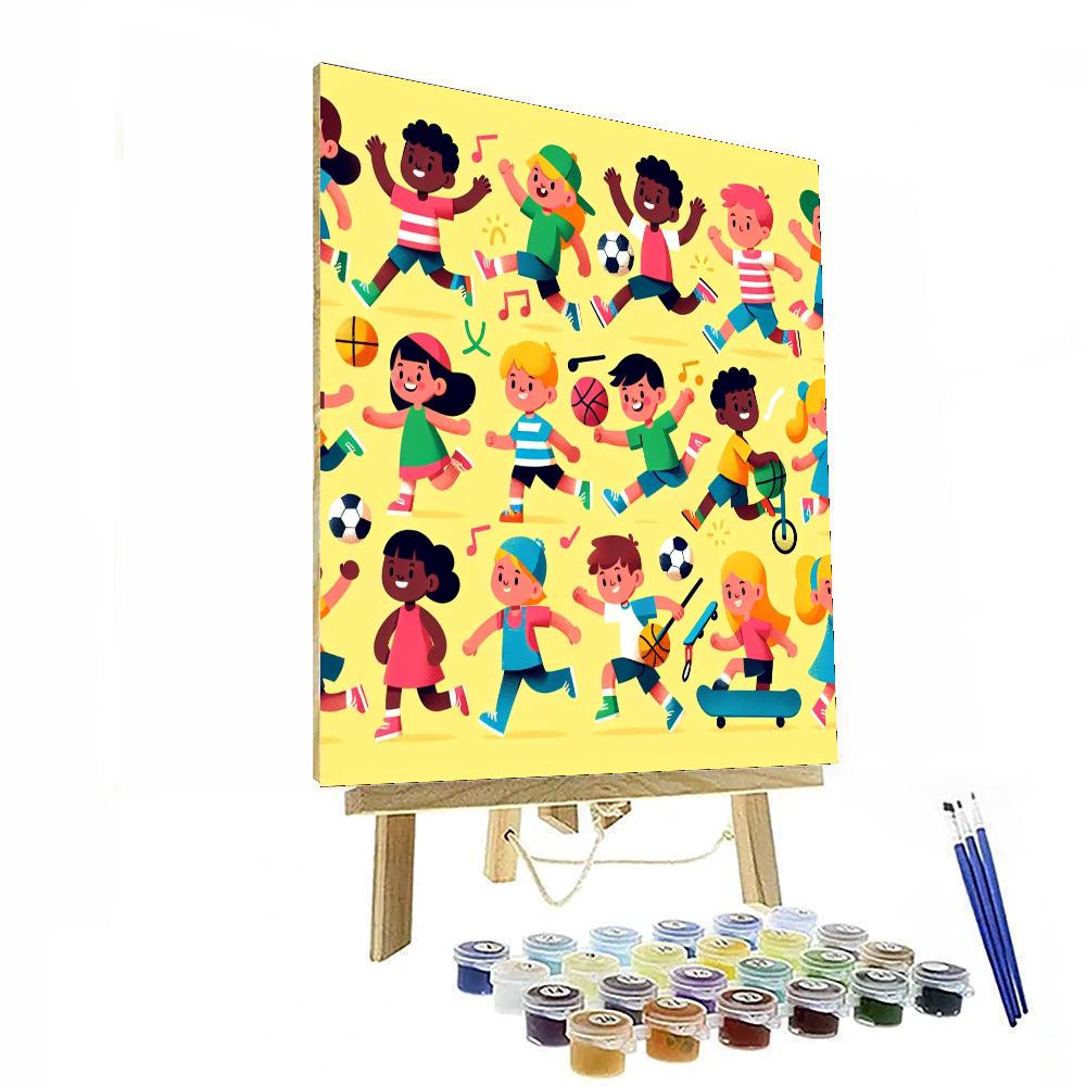 Sports Fun With Friends DIY Paint By Numbers