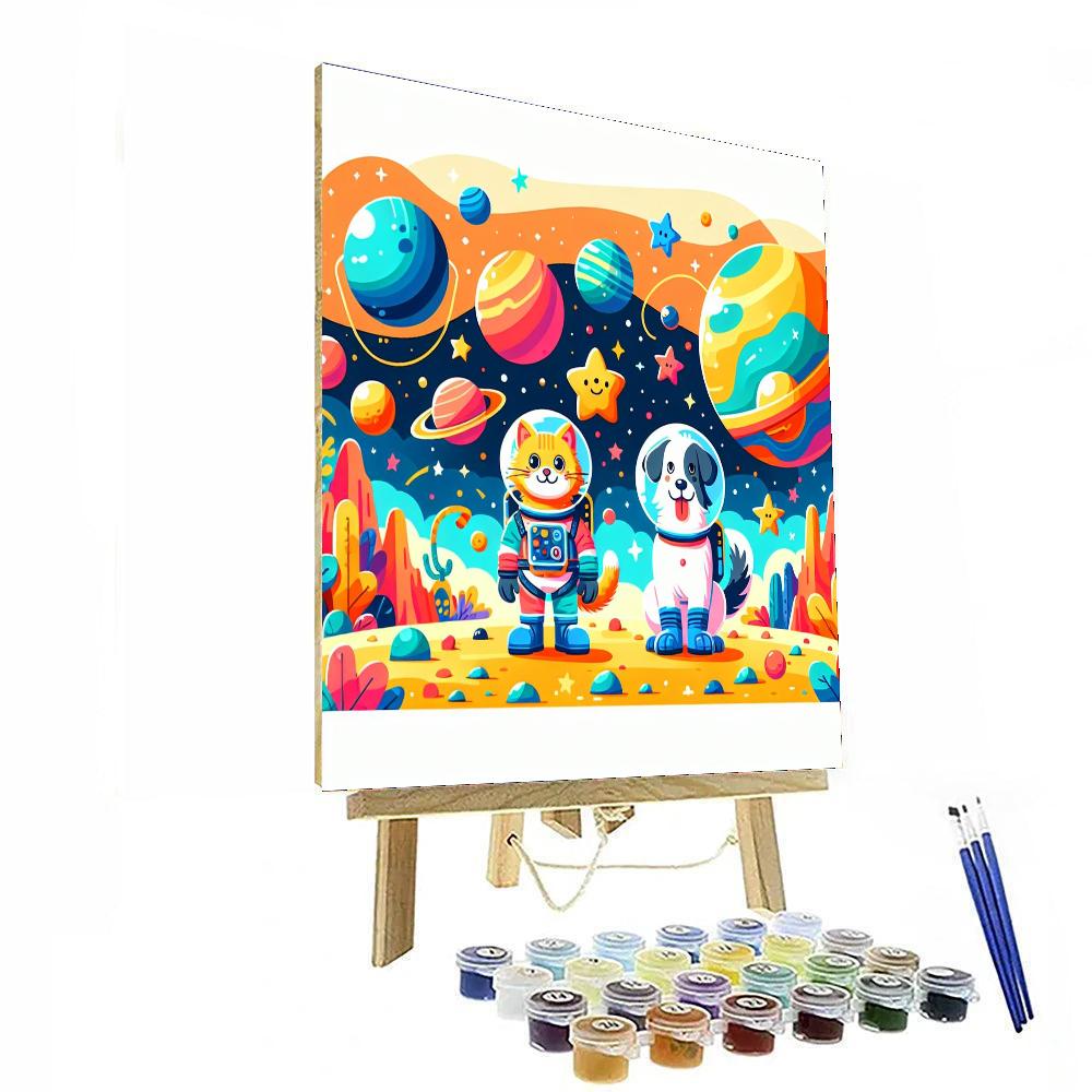 Animal Space Adventure Paint By Numbers Art