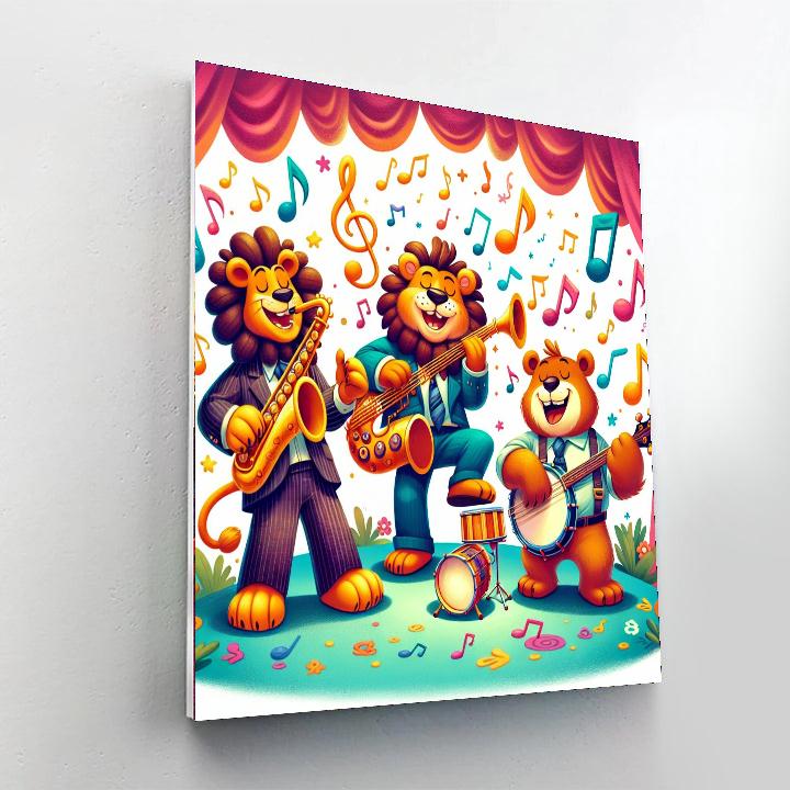 Colorful Animal Orchestra Paint By Numbers Art