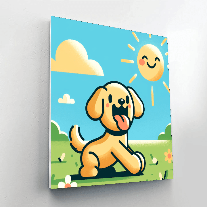 Sunny Day Dog Painting Number Kit