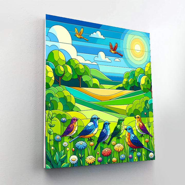 Chirpy Meadow Painting Number Kit