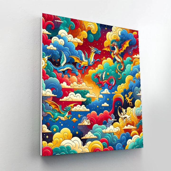 Mystical Dragon Dance DIY Paint By Numbers