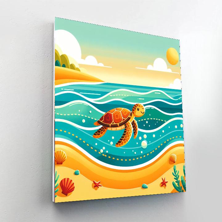 Sea Turtle Beach Safari Paint By Numbers Kits