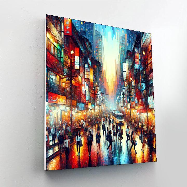Lively City Street Scene Paint By Color