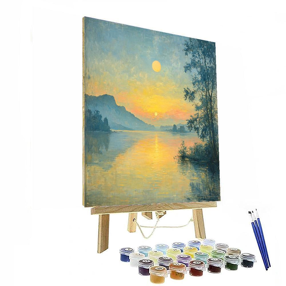J.M.W. Turner Inspired Harmonious Sunrise  Paint By Color