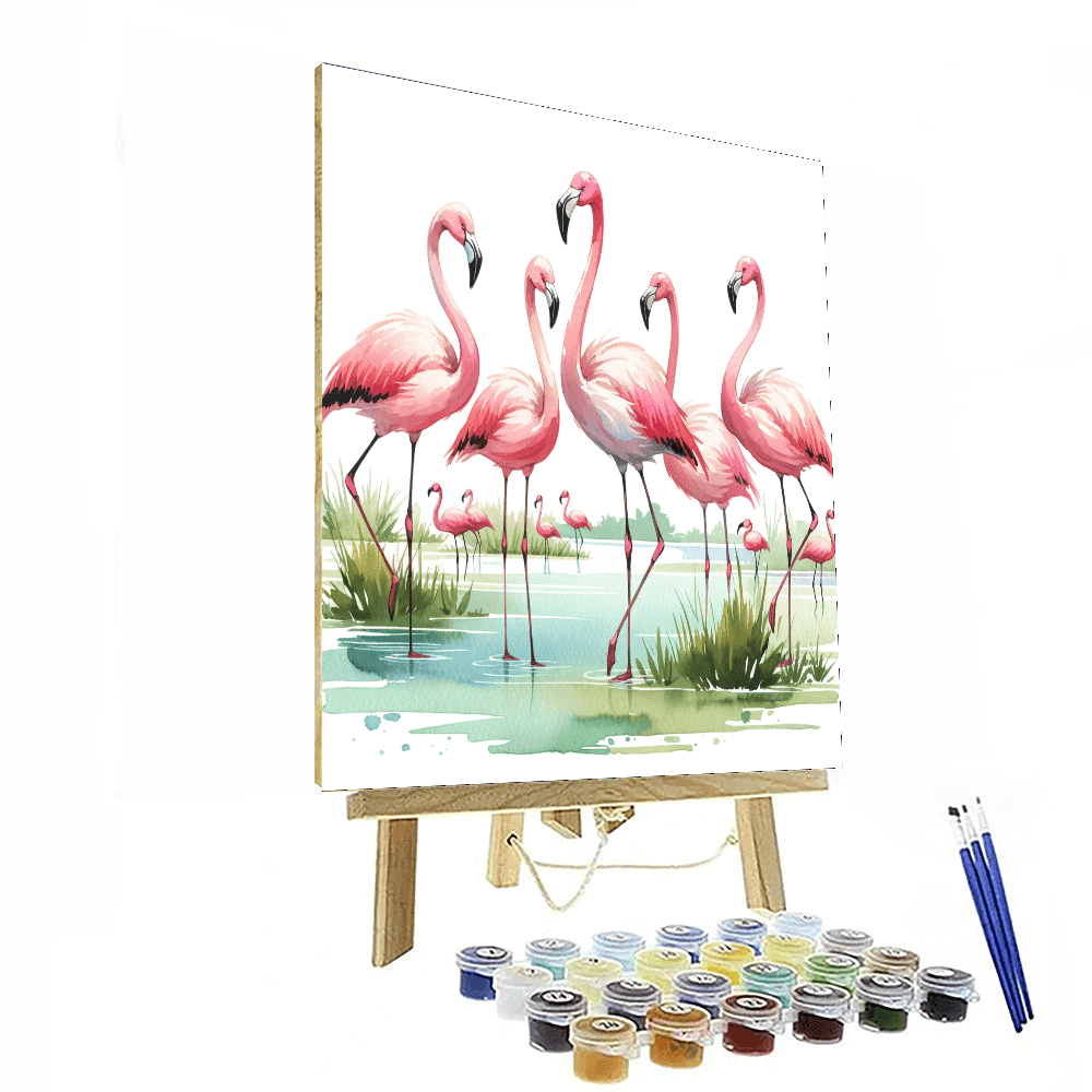 Friendly Flamingo Festival - DIY Painting By Numbers Kit