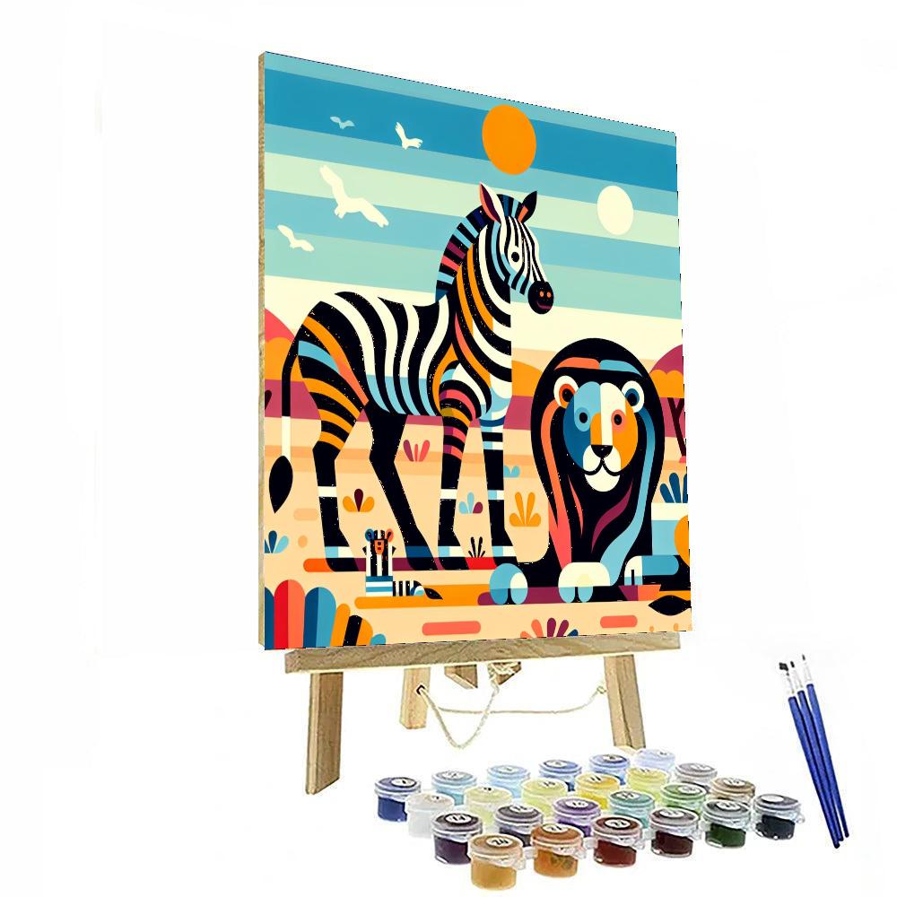 Artistic Animal Safari Painting By Numbers Kit