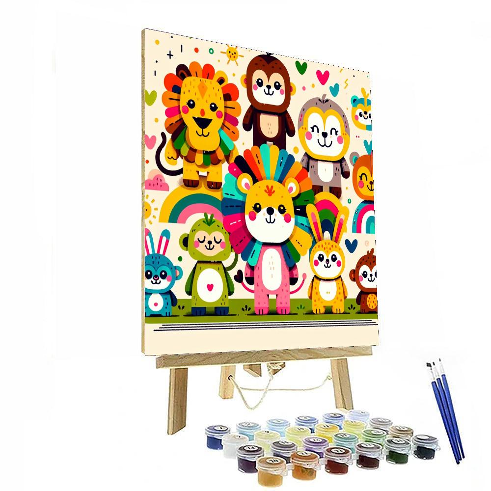 Rainbow Animal Friends Paint By Numbers Kits