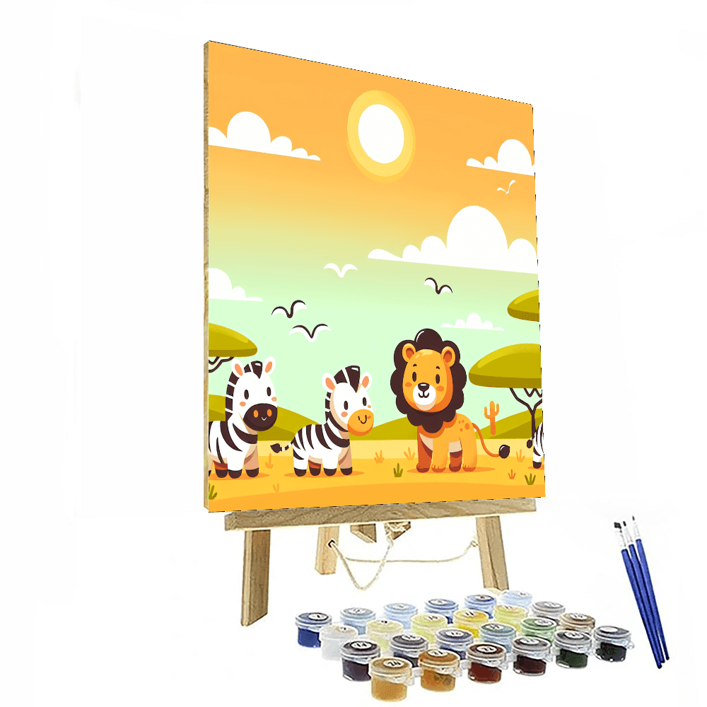Sunny Savanna Adventure Painting Number Kit