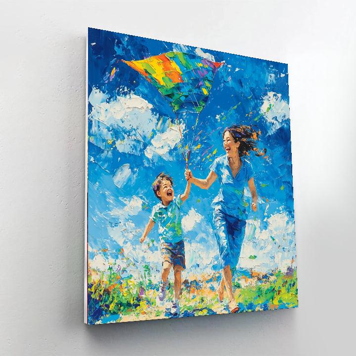 Kite Flying With Mom Painting By Numbers Kit