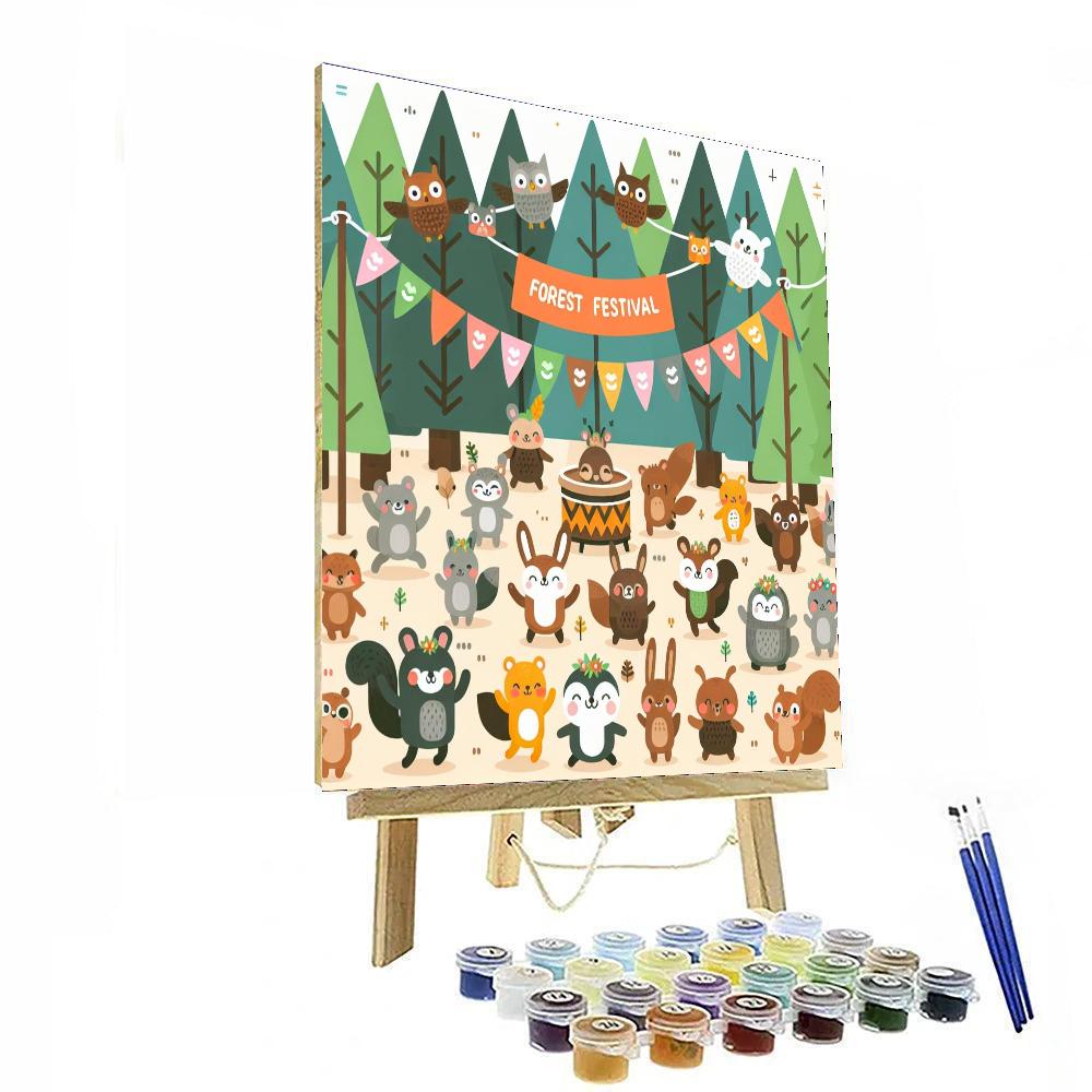 Cheery Forest Festival Paint By Numbers Art