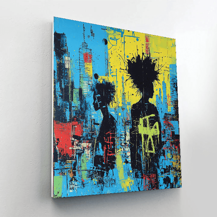 Jean-Michel Basquiat Inspired Whimsical Urban Serenade  Numbered Painting Kits