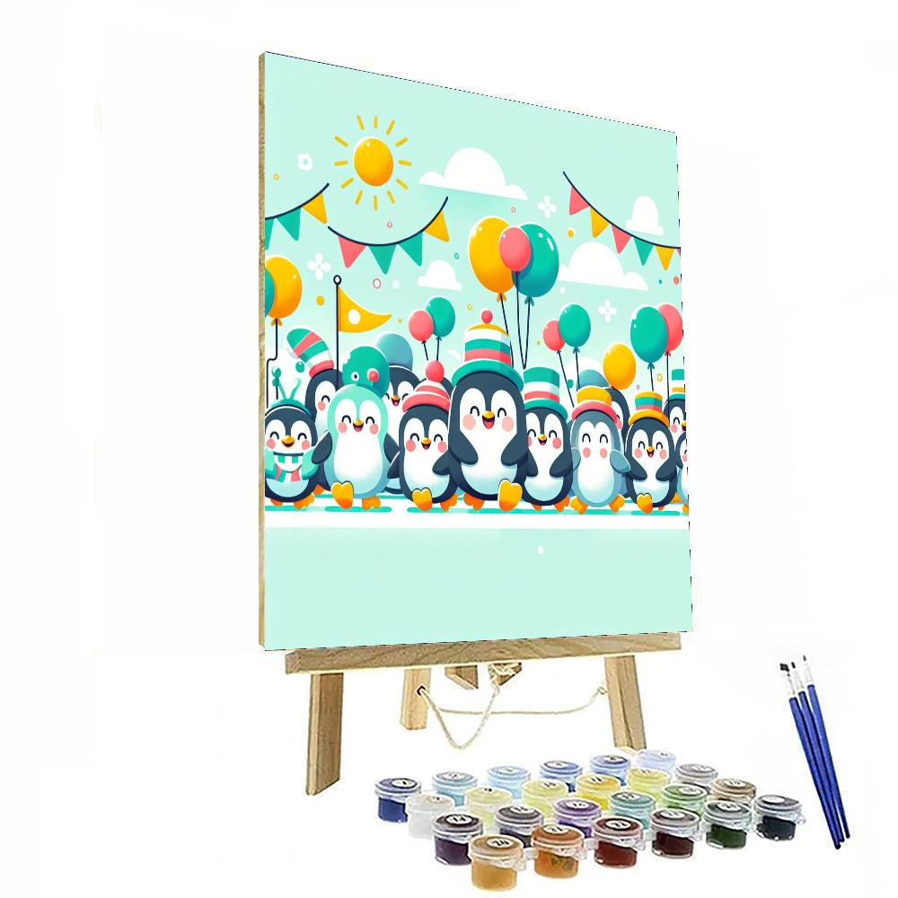 Penguin Parade Party Paint By Numbers