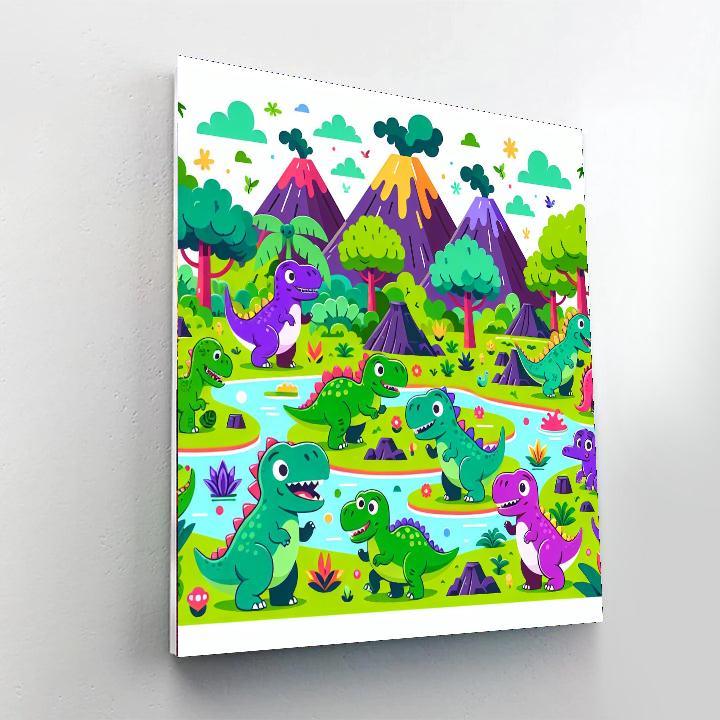Cheerful Dino Friends Paint By Color