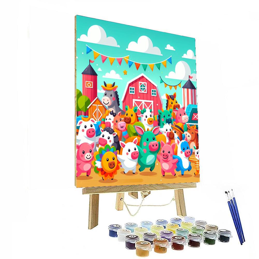 Festive Farmyard Fun Painting Number Kit