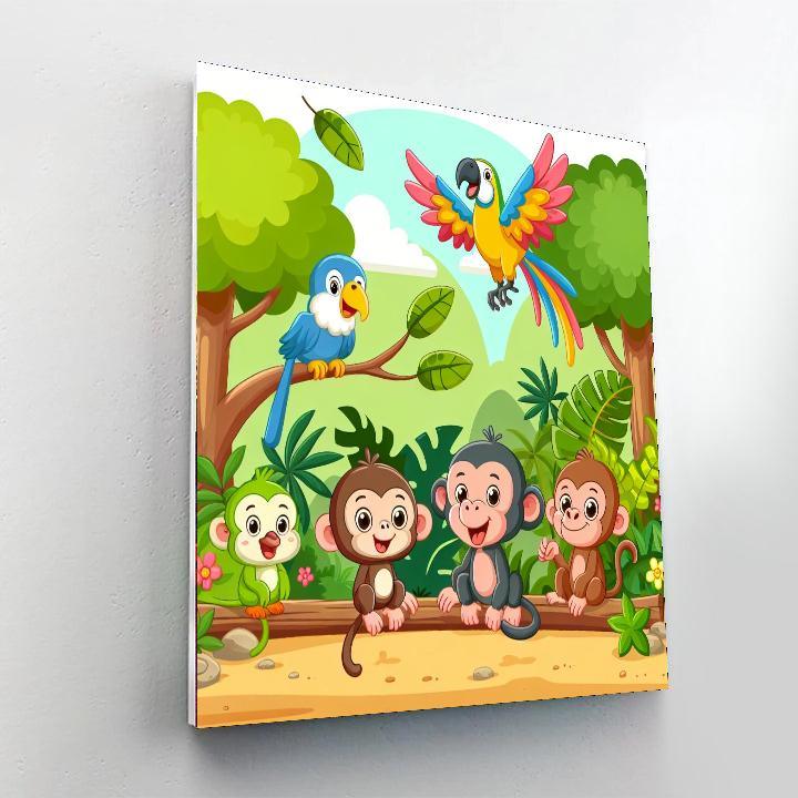 Jungle Friends Expedition Paint By Numbers Art