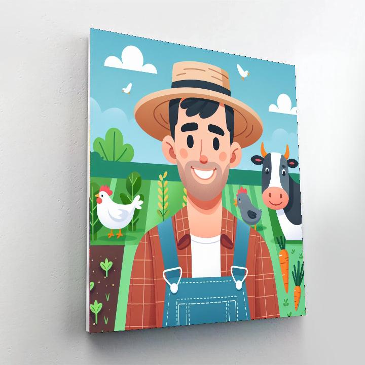 Friendly Farmer's Field Number Painting