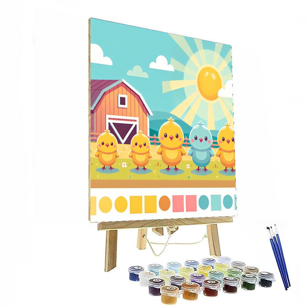 Cheery Chick Parade Painting By Numbers Kit