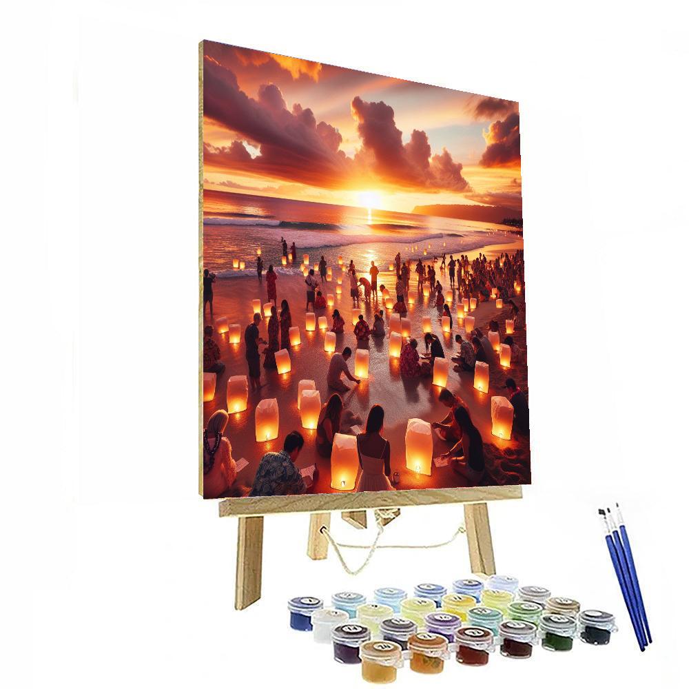 Lantern Floating Festival - Usa Numbered Painting Kits