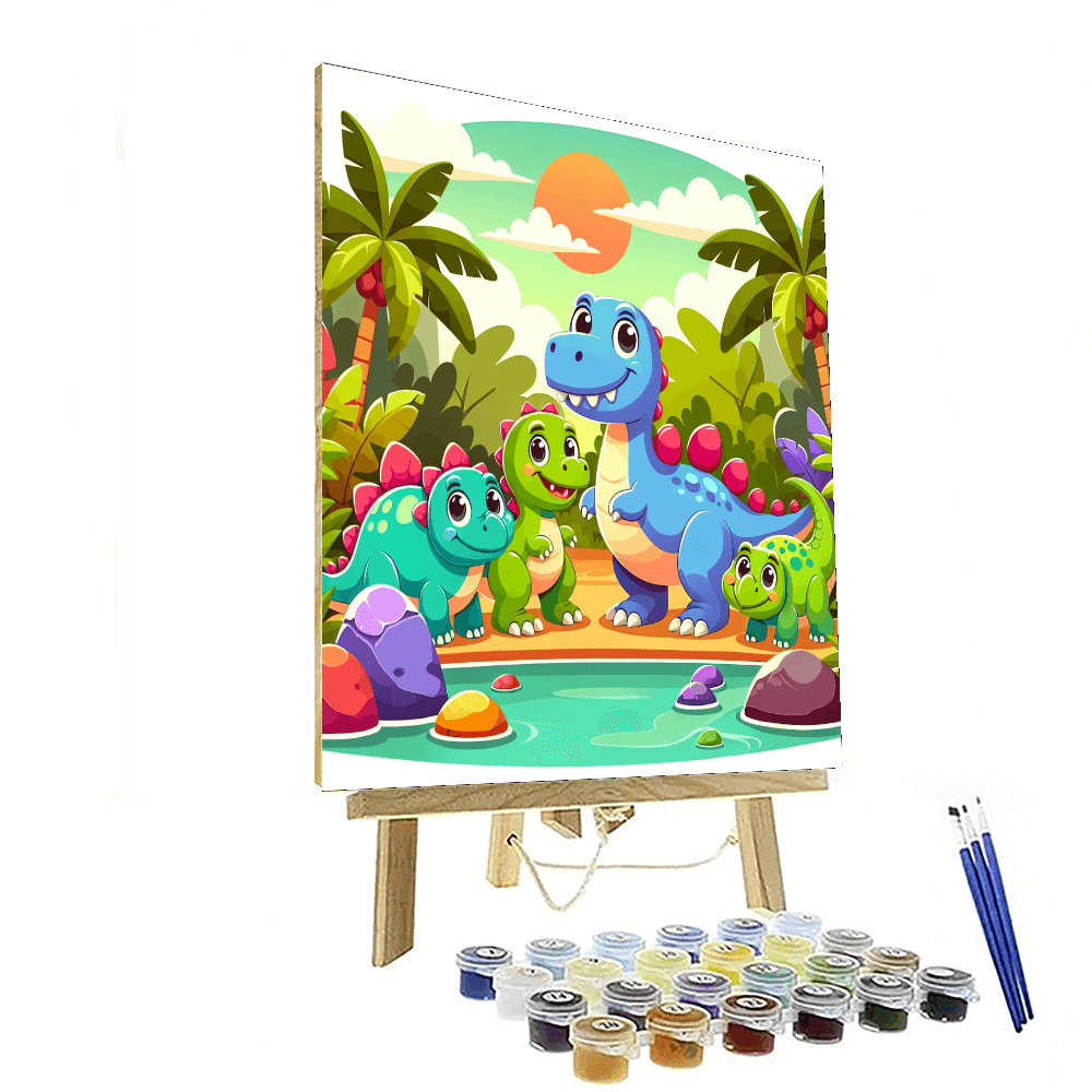 Cheerful Dinosaur Discovery Painting Number Kit