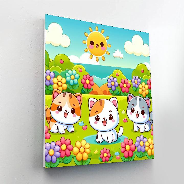 Cuddle Up Kittens Paint By Numbers Art
