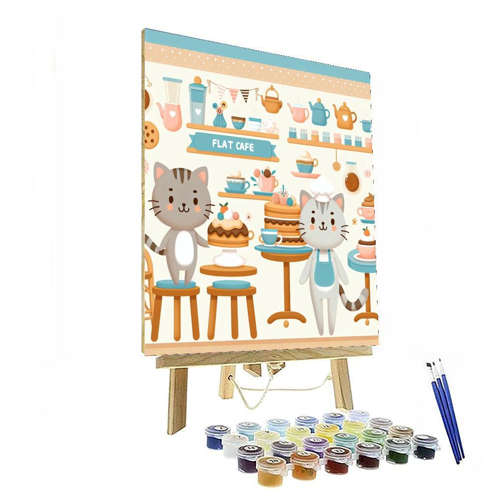 Creative Cat Cafe Painting Number Kit
