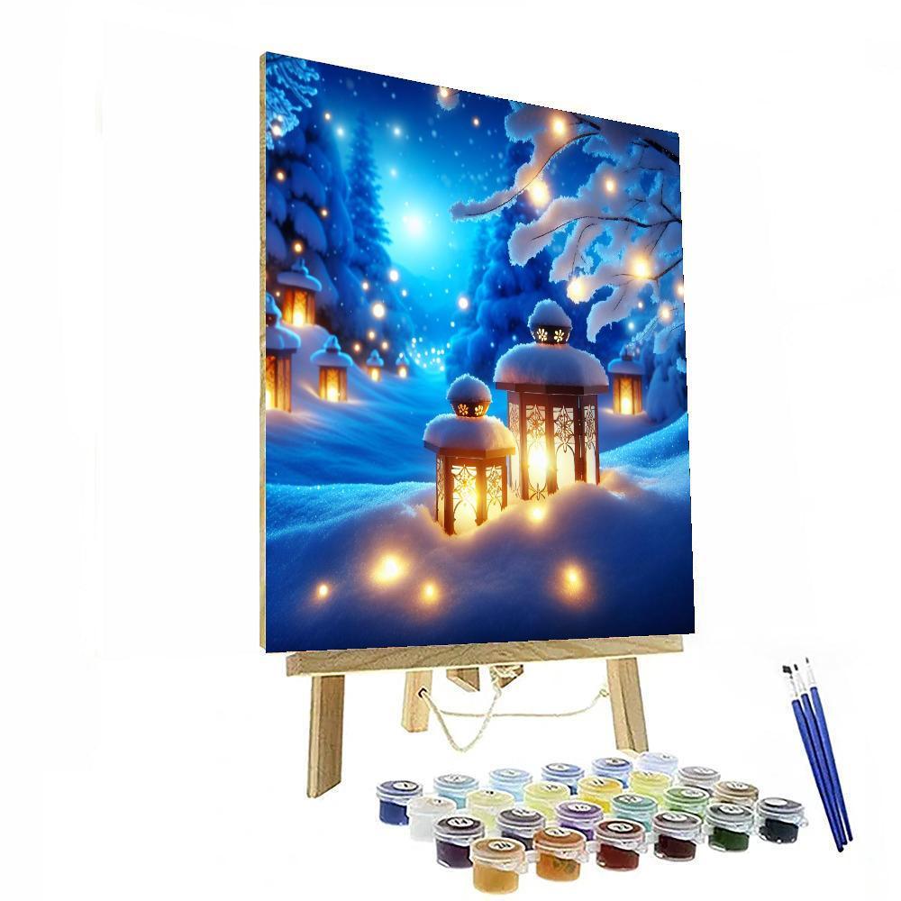 Glowing Winter Lanterns Paint By Numbers Art