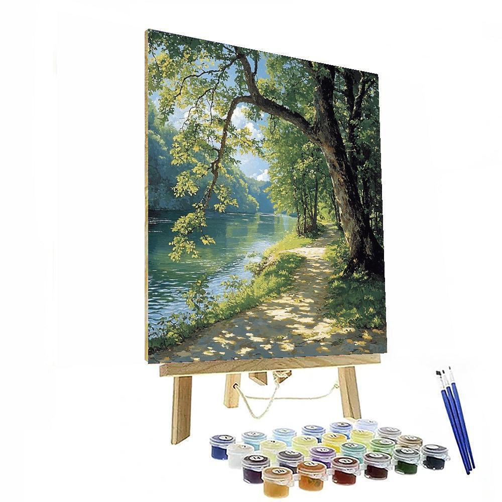 Jean-Baptiste-Camille Corot Inspired Riverside Echoes  DIY Paint By Numbers