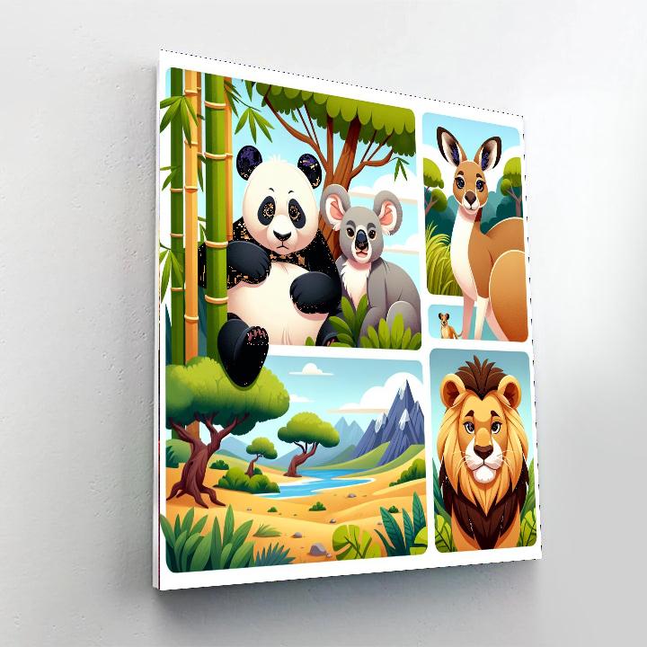 Animal Friends Around The World Numbered Painting Kits