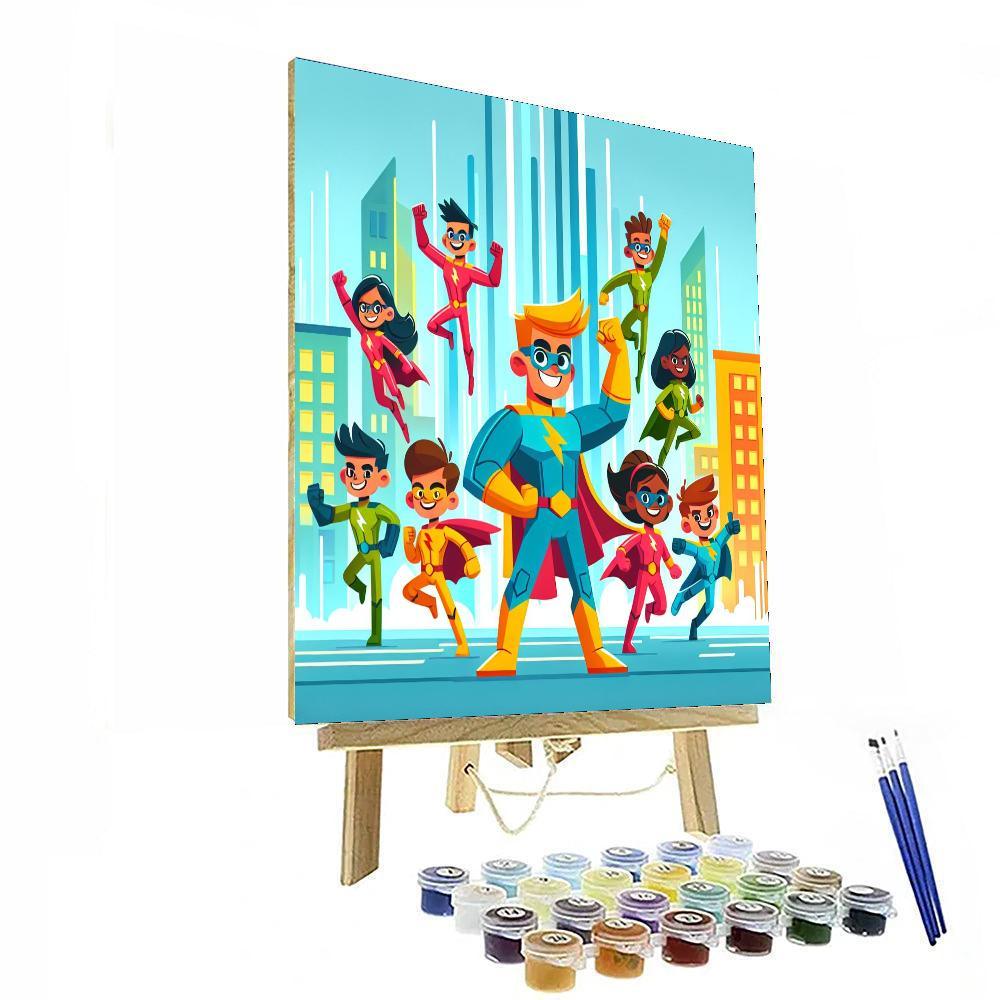 Adventures With Superheroes Paint By Number