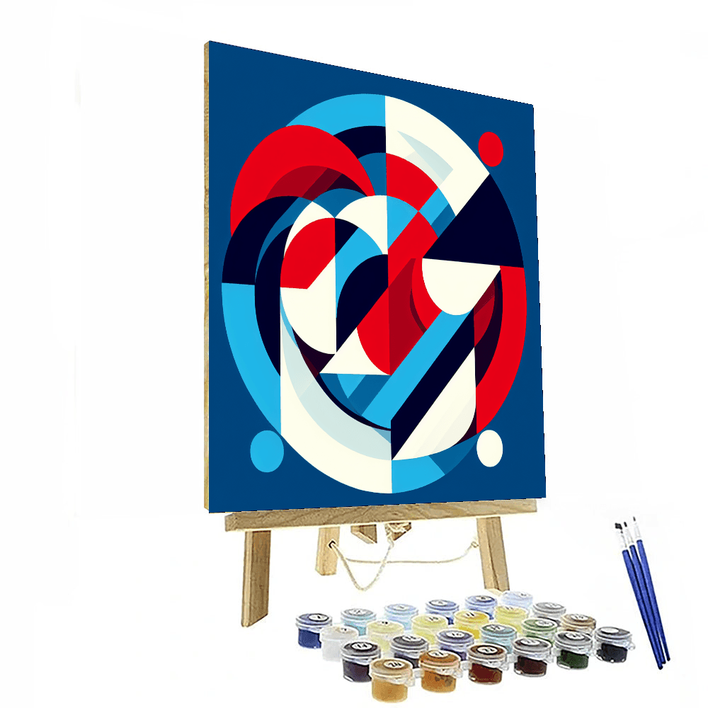 Contemporary Minimalist Geometric Number Painting